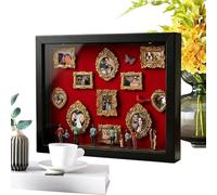 Mini Museum Box - With Figurines Light Up Wood Frame Fun Display | Family Memory Display Case Frame - for Couples Her Him Adults Friends Wife Husband