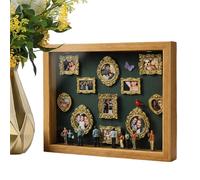 Mini Museum Display Frame, Light Up Wood Memory Box with Figurines, DIY Family Photo Showcase, Personal Keepsake, Romantic LED Shadow Gift for Her Him, Custom Home Gallery