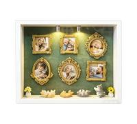 Mini Museum Frame: Wooden Frame, Cover in , Lightweight and Compact Design, Size 8.5 x 10.5 x 1.5 inches | For Storing Memories of Photo Memories from the ta Shelf
