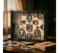 Mini Museum of Us Photo Frame DIY, Personalised Miniature Museum Shadow Box Display Case with Mini Frame & Figurine Silhouette Box, Anniversary Valentine's Day Birthday Custom Gifts for Her Him Couple