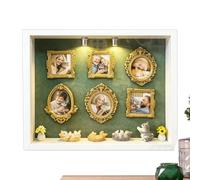 Mini Museum Shadow Box Frame 21.7x26.7x3.7cm - Creative Memory Display Set With Figurines, Photo Album Keepsake For Home Office Décor
