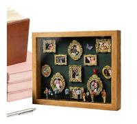 Mini Museum Silhouette Box - Shadow Box Frame Kit With Mini Frames & 8 Figurines And LED Light For celebration Valentine's Day Birthday Custom Present For Her Him Couple Family And Friends