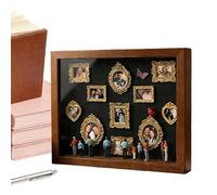 Mini Museum Silhouette Box - Shadow Box Frame Kit With Mini Frames & 8 Figurines And LED Light For celebration Valentine's Day Birthday Custom Present For Her Him Couple Family And Friends