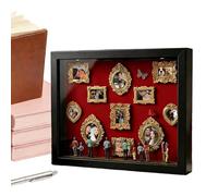 Mini Museum Silhouette Box - Shadow Box Frame Kit With Mini Frames & 8 Figurines And LED Light For celebration Valentine's Day Birthday Custom Present For Her Him Couple Family And Friends