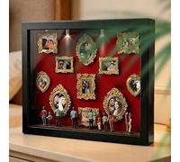 Mini Museum Silhouette Box With Lights - DIY Shadow Box Frame Kit Includes Frames And Figurines | Memory Display For Couples, Him & Her | For Wedding, Milestone, Birthday And Home Decor