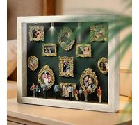Mini Museum Silhouette Box With Lights - DIY Shadow Box Frame Kit Includes Frames And Figurines | Memory Display For Couples, Him & Her | For Wedding, Milestone, Birthday And Home Decor