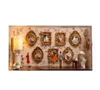 mini museumSilhouette Frame Kit - 3D Decorative Photo Display Set, Nine Gold Frames Five Figurines Assorted Design, 10*30*10cmMemory Showcase Collection | Uniquee Gift Idea for Celebration Occasions