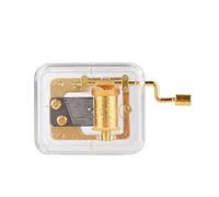 Mini Music Box, Wooden Engraved Hand Crank Musical Toy, Transparent Music Box, Craft Music Ornament, Musical Box, for Dear Wife Girlfriend Valentine Xmas Wedding Anniversary Present