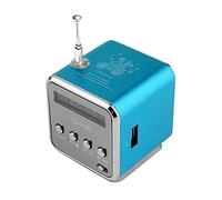 Mini Music Speaker LED MP3 Player Bluetooth Speaker FM Stereo Portable Radio Speaker USB Micro SD TF Compatible for PC Notebook TD-V26 (Blue)