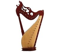 Mini Musical Instrument Model Handmade Miniature Harp Model Classical National Musical Instrument Decoration Ornaments (Color : 14cm)
