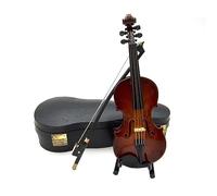 Mini Musical Instrument Model Wooden Miniature Violin Model With Support And Case Mini Decorative Ornaments For House Offices (Color : 12cm)