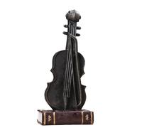 Mini musical instrument models Creative Retro Resin Violin Model Ornaments Soft Decorations Window Photography Props(Red)