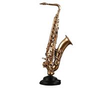 Mini musical instrument models Light Luxury Musical Instrument Ornaments Music Art Resin Crafts Violin Saxophone French Horn Decorative Articles(Saxophone)