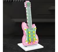 Mini musical instrument models Musical Instrument Guitar Model Ornaments Gift Assembly Building Blocks Musical Instrument Ornaments(A)
