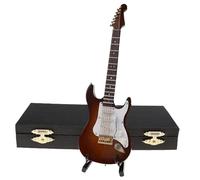 Mini musical instrument models Musical Model Musical Instrument Ornaments Mini Wooden Electric Guitar Suitable For Living Room Office And Other Scenes(C18 cm)