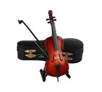 Mini musical instrument models Personalized Miniature Guitar Violin Model Replica With Stand And Case Mini Cello Musical Instrument Ornaments(A)