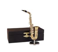 Mini musical instrument models Saxophone Model Ornaments Musical Instrument Ornaments Creative Friends Gifts Desks Living Rooms Home Decorations(14 cm)