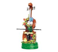 Mini musical instrument models Violin Model Ornaments Building Blocks Music Box Creative Assembly Of Everlasting Flowers Musical Instrument