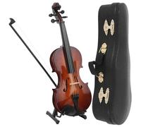 Mini musical instrument models Wood Miniature Violin Guitar Model Mini Musical Instrument Model Collection Decorative Ornament Home Decoration(Violin)