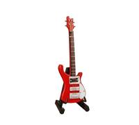 Mini musical instrument models Wooden Miniature Electric Guitar Model With Display Stand Instruments Ornament(C)