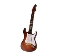 Mini musical instrument models Wooden Musical Instruments Collection Decorative Ornaments Mini Electric Guitar With Support Miniature Model Decoration(Coffee,24cm)