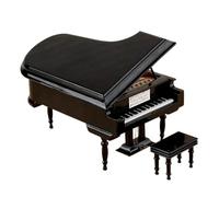 Mini musical instrument models Wooden Musical Instruments Collection Decorative Ornaments Mini Piano Miniature Model Decoration Gifts Ornaments(Black,B)