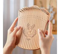 Mini musical instrument ornaments 17 String Harp Harp Cute Decoration Portable Crafts Classical Miniature Model Creative Unique Ornaments Mini Accessories Musical Instrument Solid Beech Wood (Color :