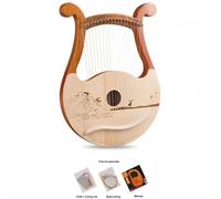 Mini musical instrument ornaments 19-string harp mahogany handicraft portable mini accessory musical instrument creative unique jewelry classical miniature model cute decoration portable