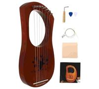 Mini musical instrument ornaments 7-tone lyre wooden harp harp accessories mini creative unique portable accessories musical instruments classical miniature model crafts