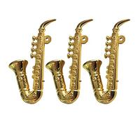 Mini Musical Instruments for 1:12 Dollhouse, Saxophone - Style, 3 - Piece Set, Ideal for Dollhouse Decoration & Miniature Scene Arrangement, Mini Sax - like Instruments, 3pcs