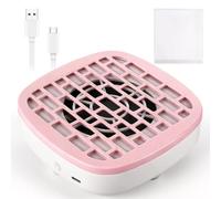 Mini Nail Dust Collector & Portable Manicure Vacuum - Quiet Suction Fan for Acrylic Gel Polishing & Polygel Removal, Compact USB Dust Cleaner Machine with Filter for Home DIY & Travel Salon (pink)