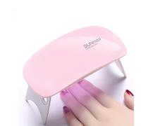 Mini Nail Lamp Portable LED Nail Lamp 6W Nail Gel Dryer DIY Art Nails Tool for Women and Girls Manicure (Pink)