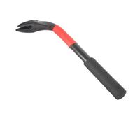 Mini Nail Puller Pry Bar 9 Inch for Small Nails Removal with Anti-Slip Rubber Handle and 90-Degree Ergonomic Head, Made of Heat-Treated 45 Carbon Steel, Rust-Resistant Electroplated Finish