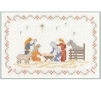 Mini Nativity Sampler- Complete Cross Stitch kit on 14 aida with Clear Colour Chart