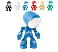 Mini Night Light, Posable Lonely Robot LED Table Lamp, Magnetic Cordless Companion Reading Table Light, Cartoon Cute Robot Desktop Decor for Bedroom Dorm Office Halloween Christmas Thanksgiving, Blue