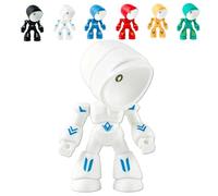 Mini Night Light, Posable Lonely Robot LED Table Lamp, Magnetic Cordless Companion Reading Table Light, Cartoon Cute Robot Desktop Decor for Bedroom Dorm Office Halloween Christmas Thanksgiving, White