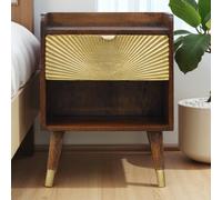 Mini Nightstand with Space-Saving Storage, Durable Side Table with Spacious Drawer & Single Shelf for Bedroom, Brown Aosom UK