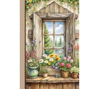 Mini Notebook Cottagecore: Rustic Floral College-Ruled Small Notebook with Whimsical Cottage Window Design - Perfect for Writing, Journaling, and Creative Ideas