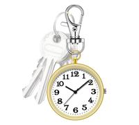 Mini Nurse Watch - Silent Pointer Design, Lightweight Pocket Clock | Analog Clip Style with No-tick Movement for Students, Nurse Sample, Healthcare Professional, Daily Uniform Accessory, Gold, se