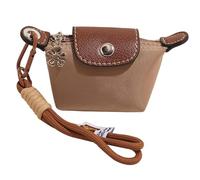 Mini Nylon Dumpling Coin Purse, Detachable Nylon Wrist Strap Coin Purse, Dumpling Bag with Zipper & Keychain, for Essential Cards, Keys, Coins and Cash with Zipper (Mauve)