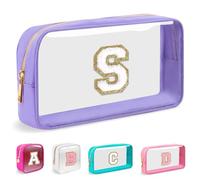 Mini Nylon Makeup Bag Zipper A-Z Small Travel Coin Pouch, Small-Purple, S