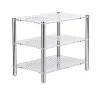 Mini o Conent Rack, Acrylic Amplifier Stand, 3-Tier Transparent Ventilated Desktop Support, Small Aluminum Alloy Speaker Holder