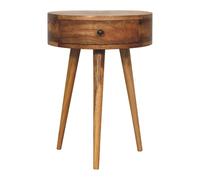 Mini Oak-ish Circular Shape Bedside Table