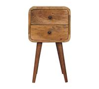 Mini Oak-ish Curved Bedside Table