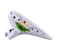 Mini Ocarina 12-hole AC beginner ocarina alto C key hand-painted cracked lotus AC classic model