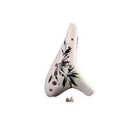 Mini Ocarina 12-hole AC tone ocarina beautiful shape professional playing ocarina hand-painted plants(Color:2)