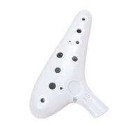 Mini Ocarina 12-hole alto AC ocarina beginner-level professional musical instrument powder-proof 12-hole alto AC tuner(White)