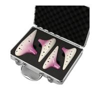 Mini Ocarina 12 Hole Alto Treble AC SF SG SC 4 Piece Ceramic Ocarina Professional Ocarina with Aluminum Box Instrument(Color:1)