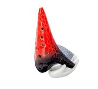 Mini Ocarina 12 Hole Ceramic Ocarina Alto C AC Red Blue Dolomite Professional Ocarina Music(Color:Red)
