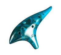 Mini Ocarina 12 Hole Ceramic Ocarina Alto C Classic Ocarina with Protective Bag Instrument for Music Lovers(Color:Blue)